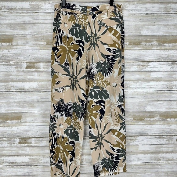 RAG & bone Size 10 Victoria Tropical Print 100% Silk Pants Wide Leg or Jogger - Picture 7 of 16